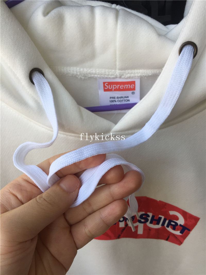 Supreme SUP Box Logo White Hoodie